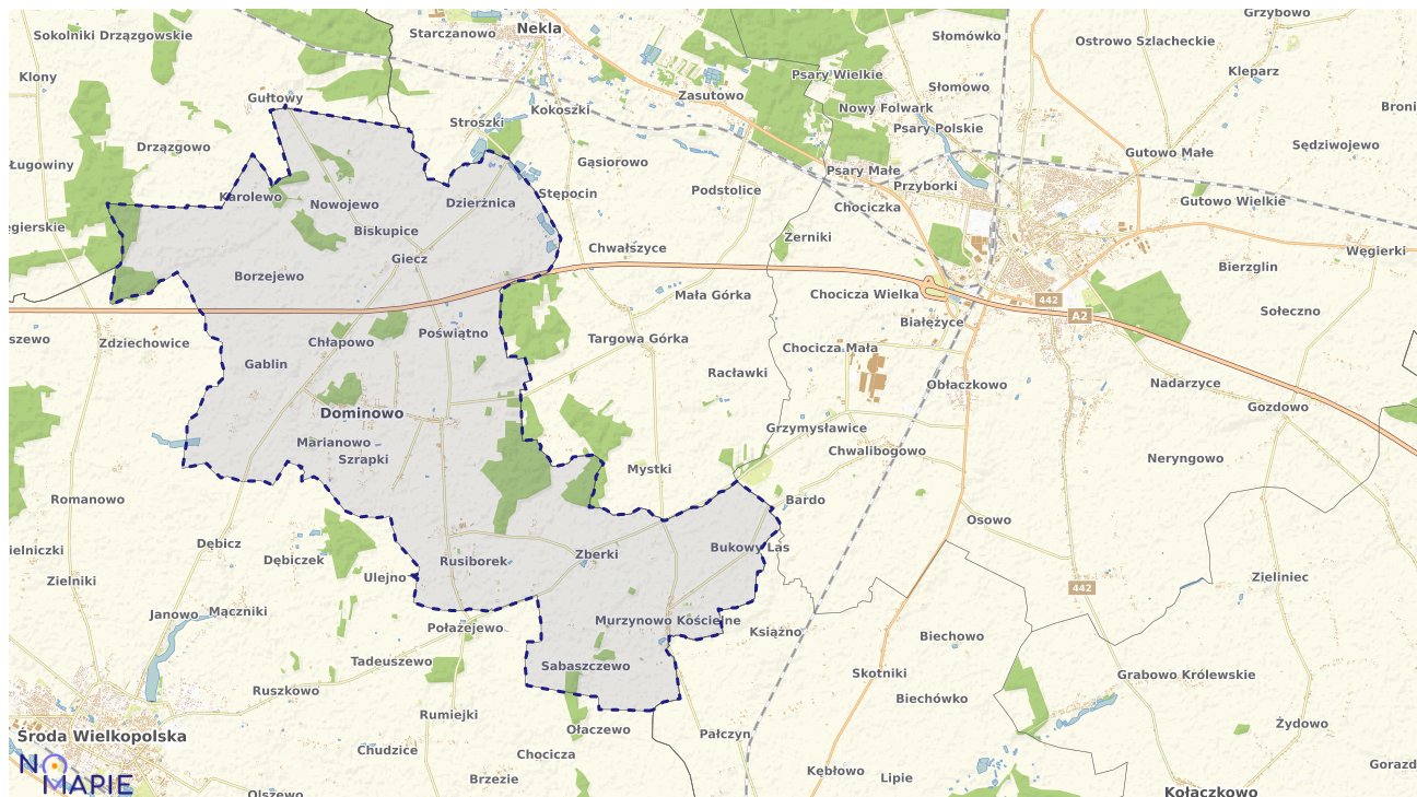 Mapa uzbrojenia terenu Dominowa